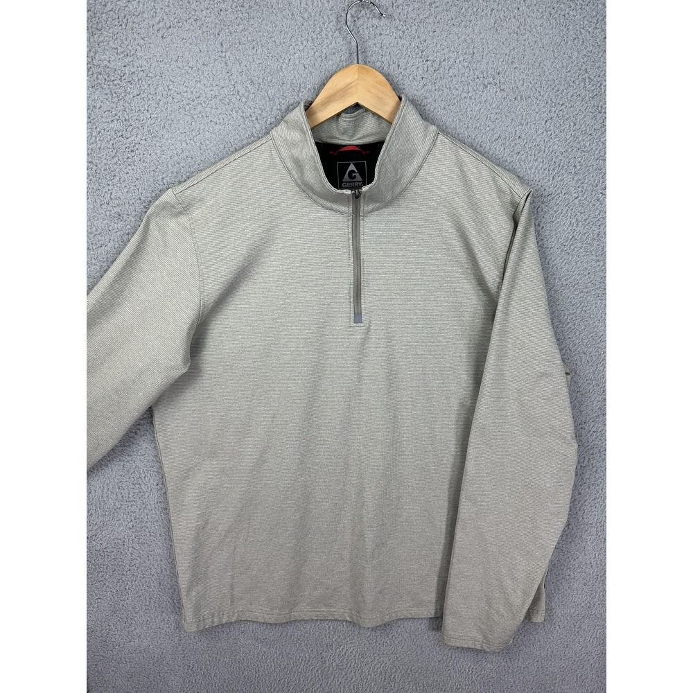 Gerry Sweater Mens XL Gray Quarter Zip Pullover Stretch Performance Athletic Men